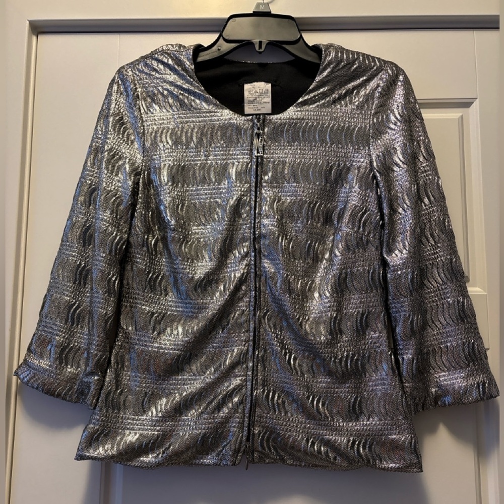 Vintage Silver Metallic Jacket size S. - Picture 2 of 9